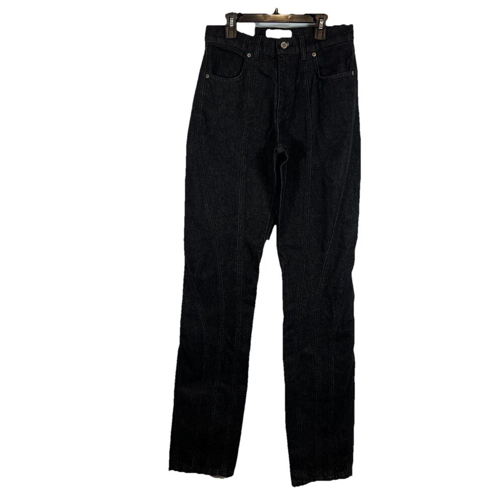 !NWT ZARA Women The Panelled Slim High Rise Slim Fit 4-Pocket Jeans Size 4 Black